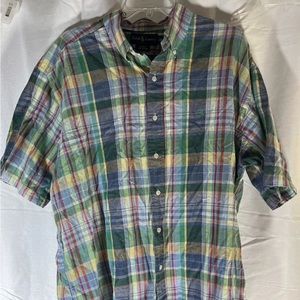 Vintage Polo Ralph Lauren Shirt Mens XL Button Up Madras Plaid Multicolor Blake